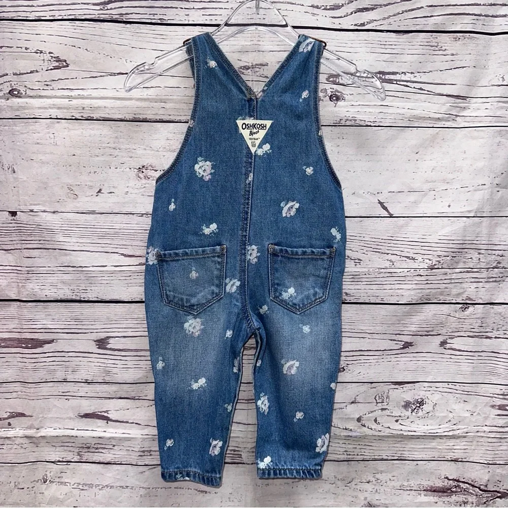 Oshkosh B'gosh Flower Print Overalls Size 6 Months